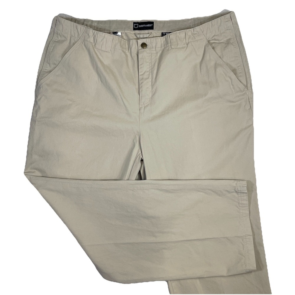 ScotteVest Tec Pants Men's Hidden Cargo Pants 2.0 Adjust Waistband Khaki 46x34